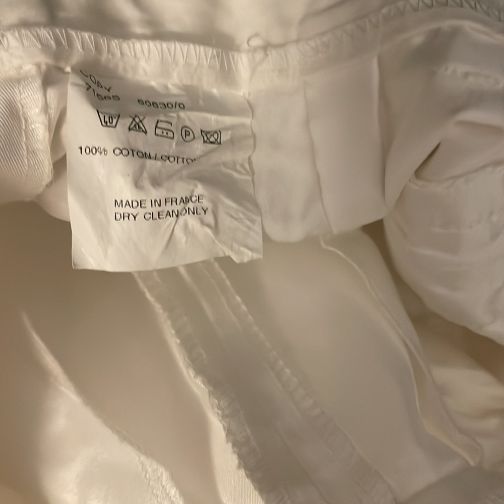 Bernard zins made in France white 100% cotton pants stained